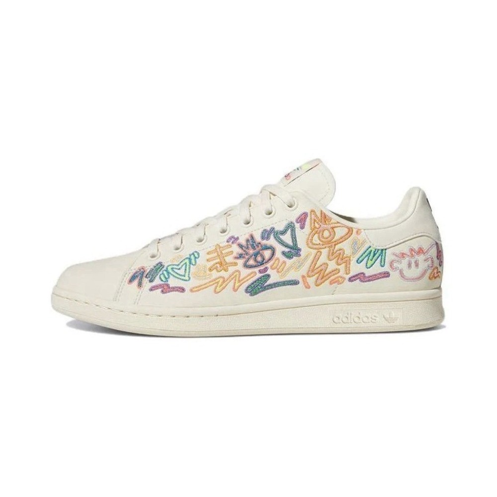 Adidas Kris Andrew Small Stan‎ Smith Size 7 White Pride Embroidered Doodle